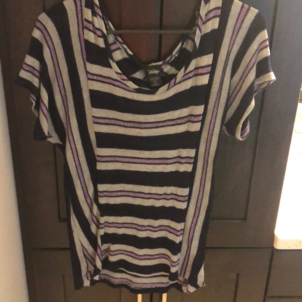 Short sleeve rayon/polyester blend top from Vanity